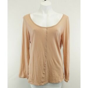 H&M Women Shirt, Size Medium, beige, brown, cotton